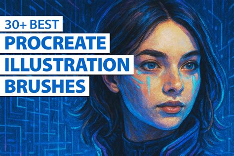 Digital art illustration with diverse Procreate brushes