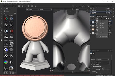 Substance Painter interface with 3D model