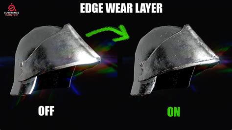 Substance Painter viewport showing edge wear effect