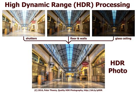 Before and after HDR merge example