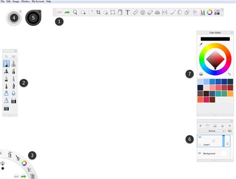 SketchBook interface with drawing tools and canvas