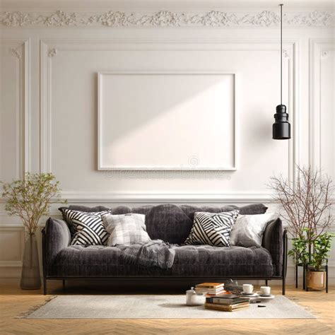 Example of a canvas mockup in a modern living room setting
