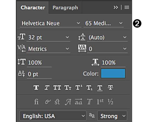 Photoshop East Asian Typography Panel