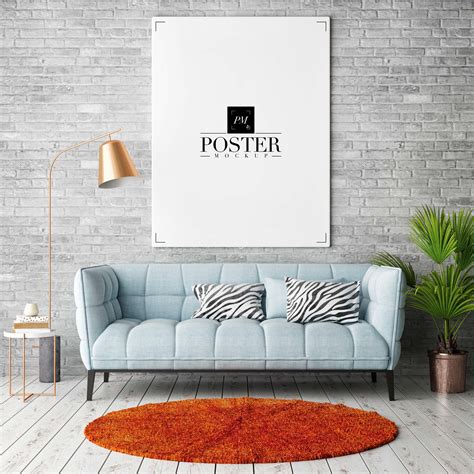 Mockup of a living room interior designed in Photoshop