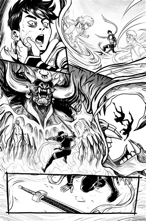 Close-up of comic character linework
