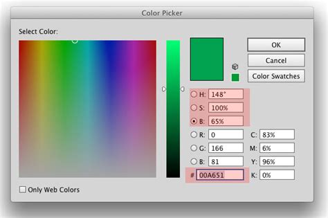 InDesign Color Picker interface