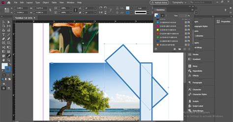 InDesign Eyedropper tool sampling color from an image