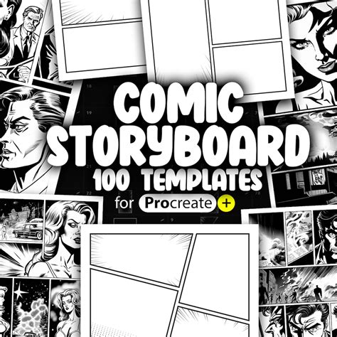 Digital comic book template in Procreate