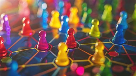 Colorful board game pieces