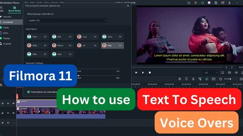 Filmora interface showing the Speech-to-Text feature
