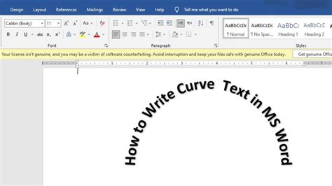 Illustration of curved text in a document