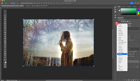 Photoshop Layers panel showing a photo layer and a pattern fill layer with blending modes