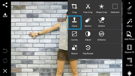 Picsart clone tool interface
