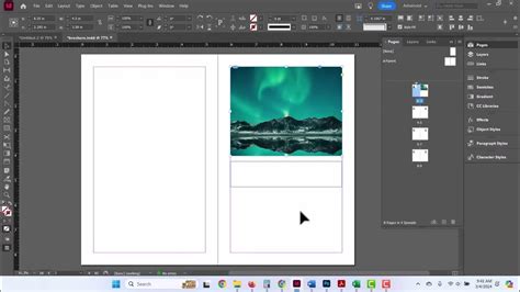 Screenshot of InDesign showing the Rectangle Frame Tool selected and a frame being drawn on the page