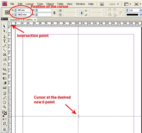 InDesign ruler with custom zero point