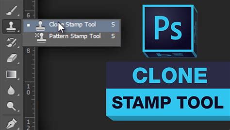 Photoshop interface showing the Clone Stamp Tool icon