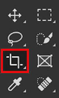 Photoshop interface showing the Crop Tool icon