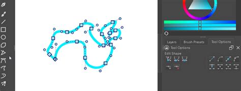Krita Bézier Curve Tool in action