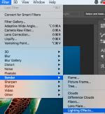 Photoshop Lighting Effects filter preview window with color swatch