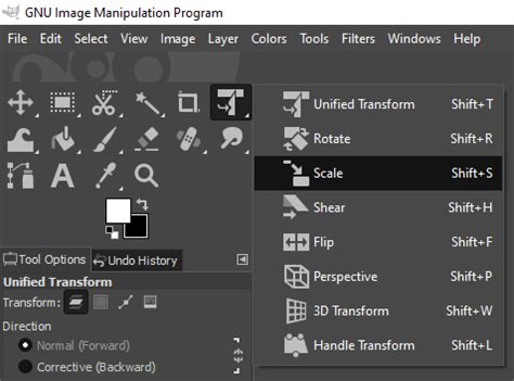 GIMP interface with selection tools highlighted