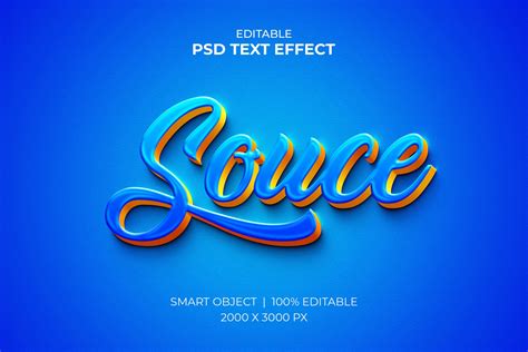 Photoshop 3D text effect example