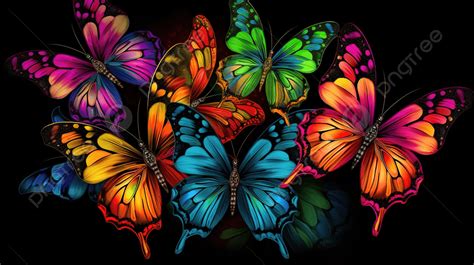 Illustration of a butterfly with a colorful background