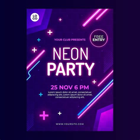 Poster design with neon gradient effect