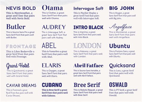 InDesign Font Pairing Example