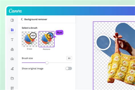 A screenshot of the StickerMule background remover tool interface, showing a simple swipe gesture.
