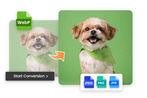 Infographic showing a step-by-step process for using an online WebP to JPG converter