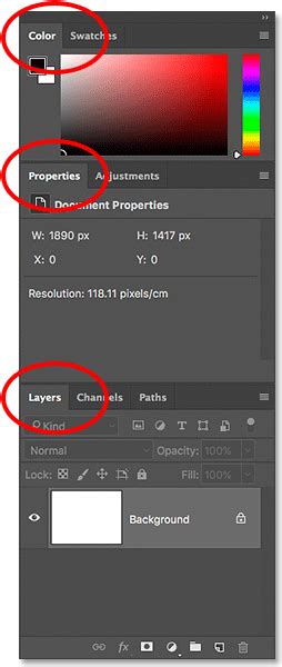Photoshop Character and Color panels