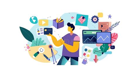 Illustration of a creative workflow with multiple design tools