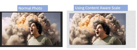 Before and after comparison of an image scaled with Content-Aware Scale