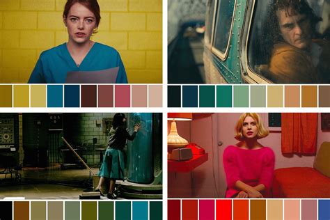 A color palette example showing cool, desaturated tones often used in horror visuals.
