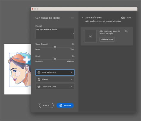 Illustrator Generative Shape Fill demonstrating texture application