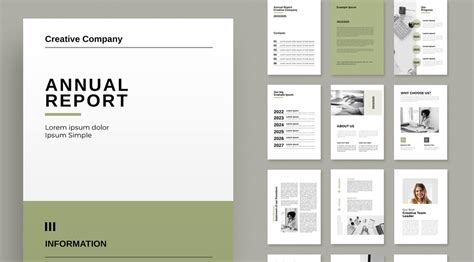 Adobe InDesign interface showing a report template
