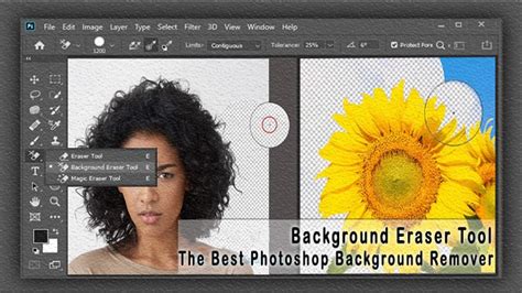 Background Eraser Tool in action, showing foreground preservation