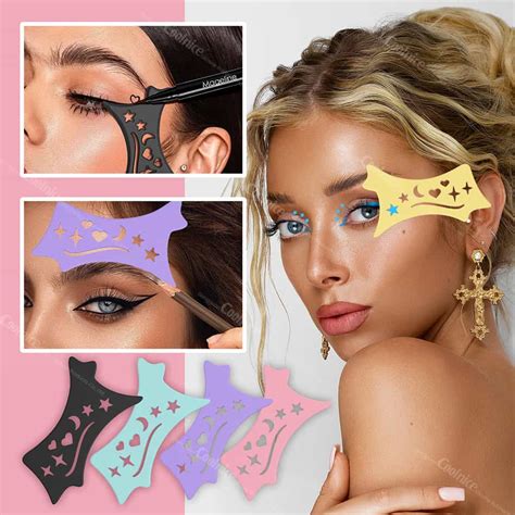 Silicone eye makeup stencil application