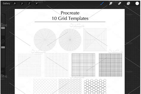 Procreate 2D grid setup