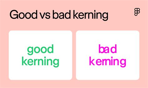 A close-up of text showing good and bad kerning examples