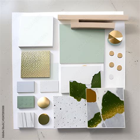 A diverse mood board with various textures and colors