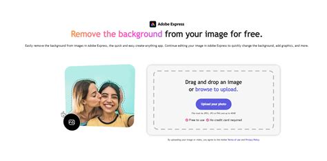 Screenshot of Adobe Express AI Background Remover interface