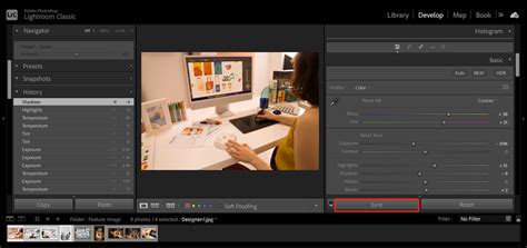 Lightroom Classic interface showing the Sync Settings dialog box