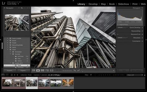 Lightroom interface with a preset being applied