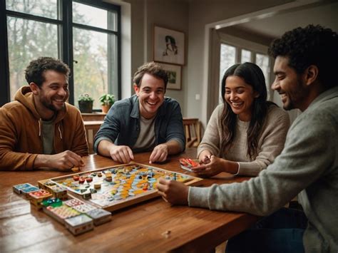 People playing a board game and celebrating