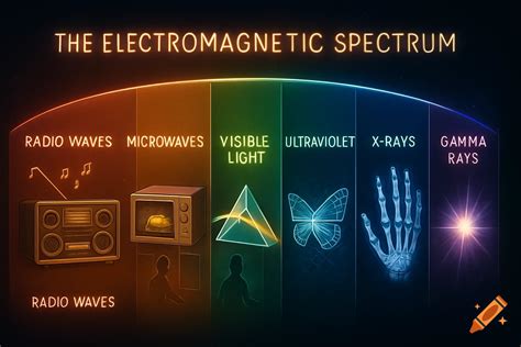 Diagram illustrating a spectrum with a dial and clue examples