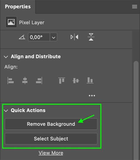 Photoshop Quick Actions panel showing the 