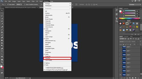 Photoshop Timeline showing frame rate adjustment