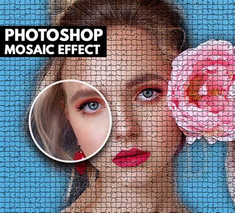 Photoshop Mosaic filter interface with slider adjustment