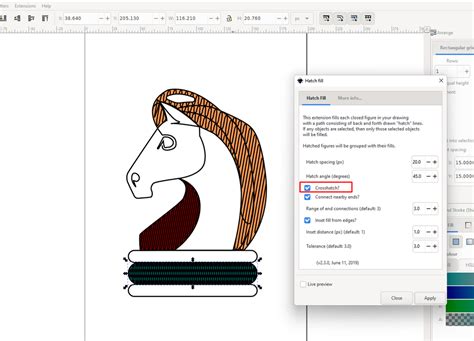 Inkscape Hatch Fill extension dialog